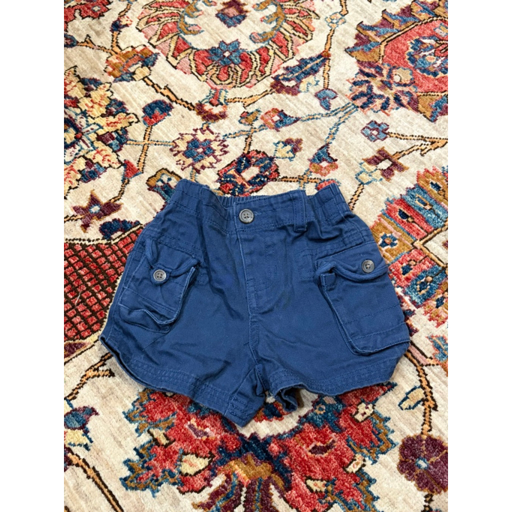 Ralph Lauren Baby Boys Blue Cargo Shorts 6M 100% Cotton Elastic Waist Classic Pr